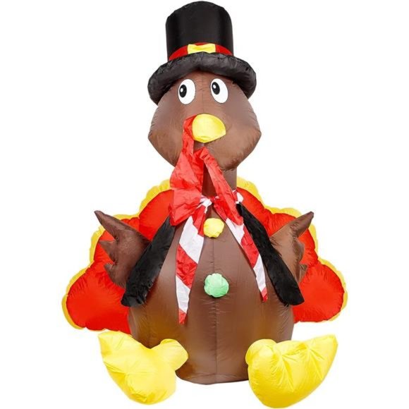 Thanksgiving Inflatable 5 Ft Turkey LED Lights, Blow up - Picture 1 of 7